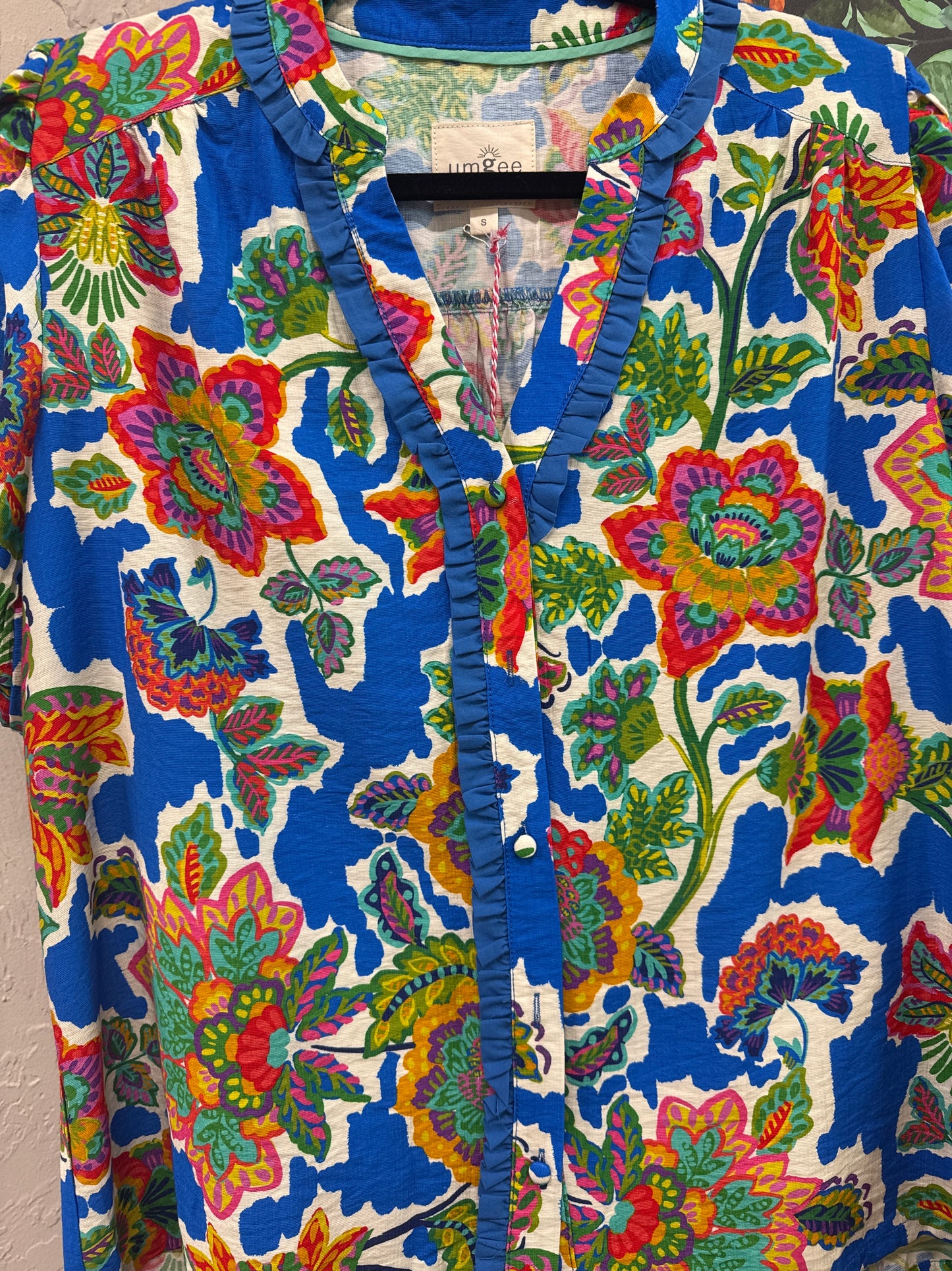 UMGEE-FLORAL TOP-BLUE- SMALL