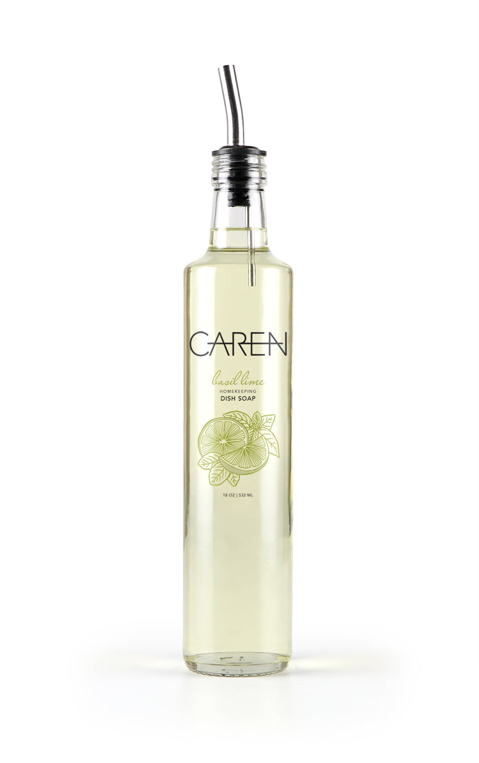 CAREN-BASIL LIME DISH SOAP-18 OZ