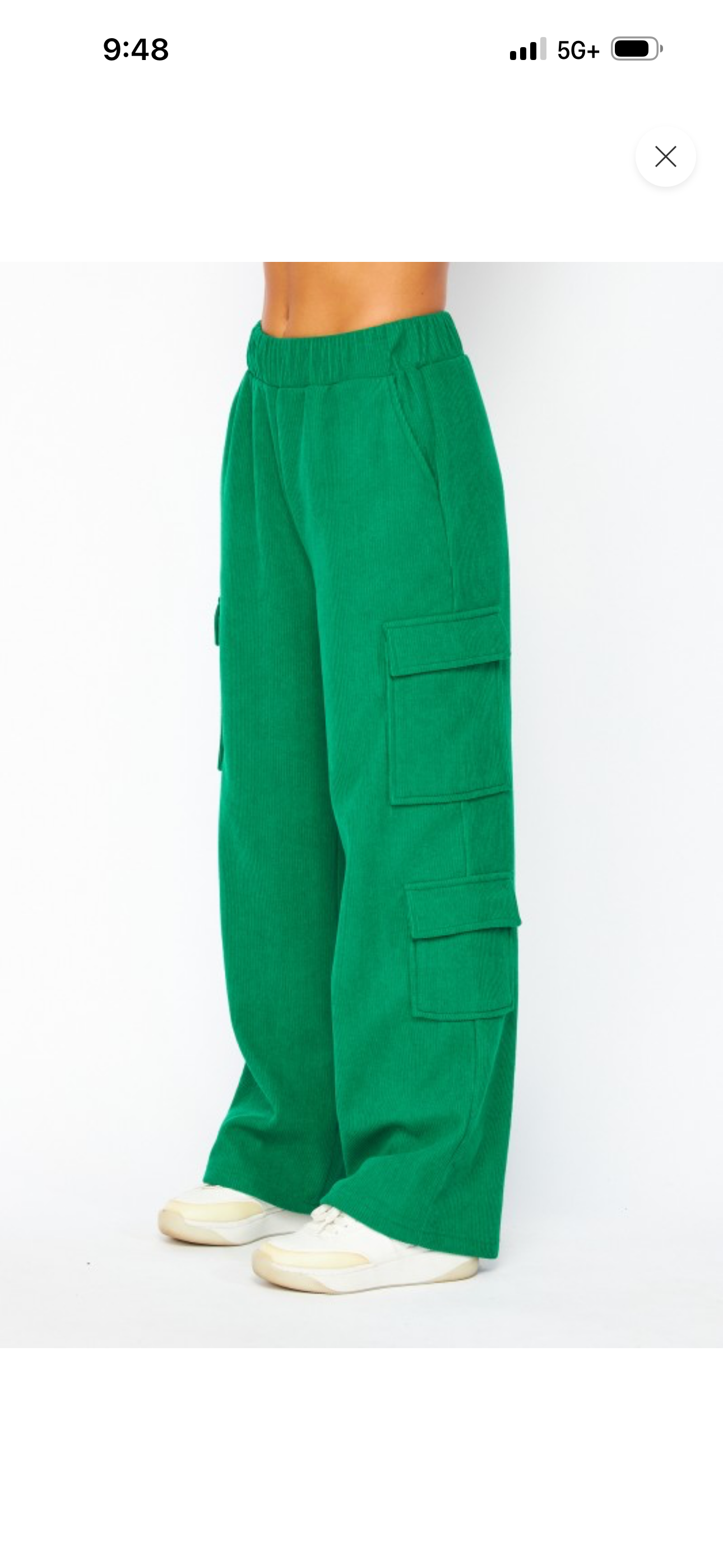 CORDUROY CARGO PANTS-KELLY GREEN