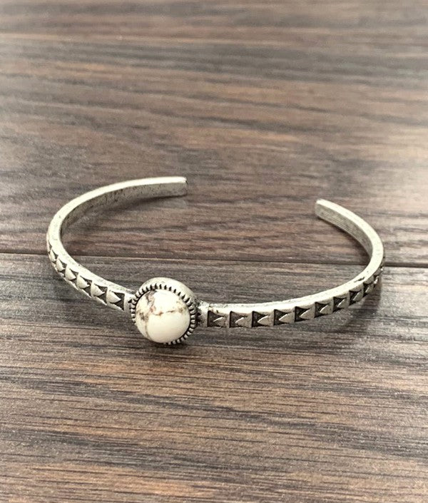 ISAC ROUND WHITE CUFF BRACELET