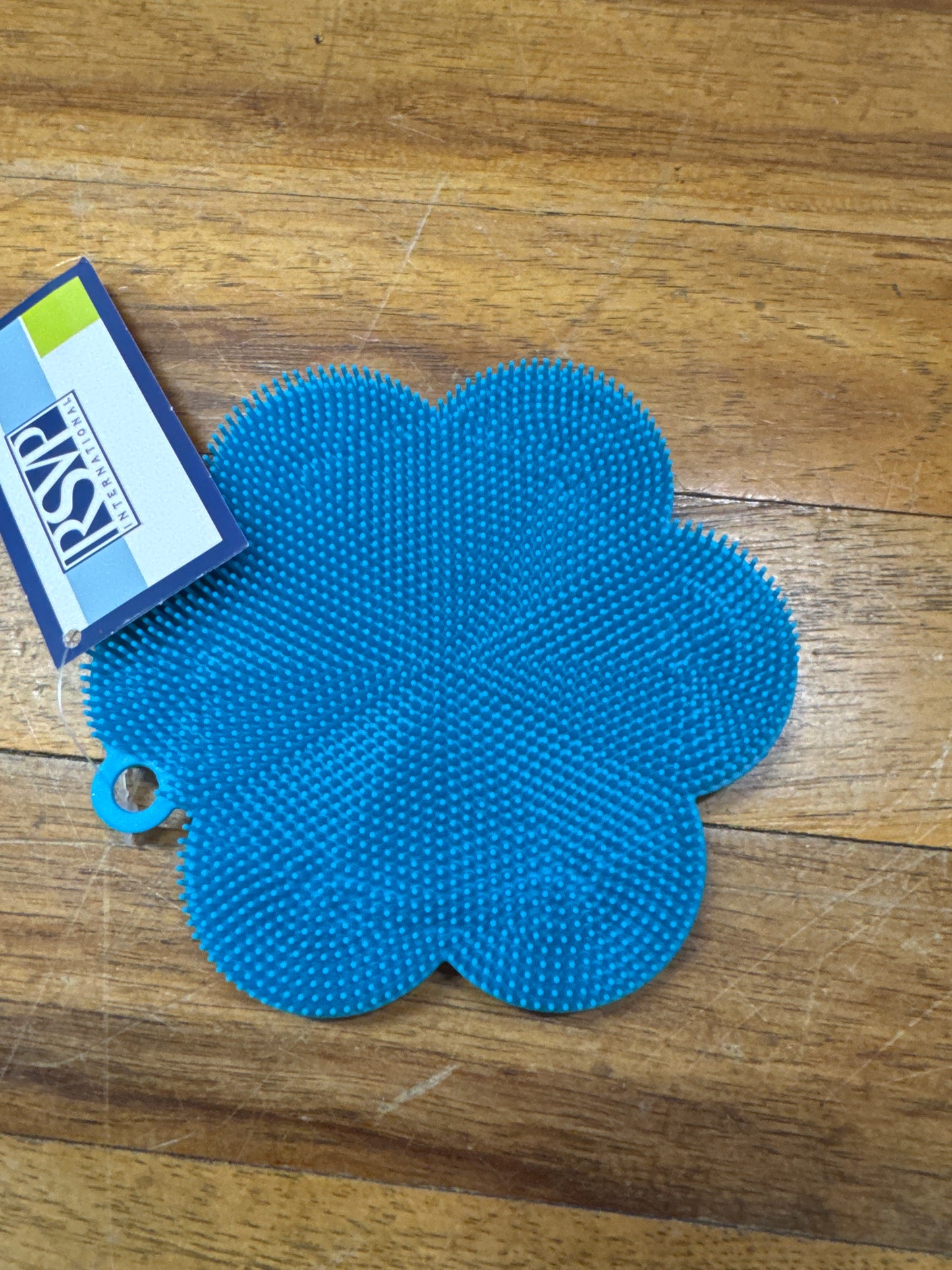FLOWER SHAPED SCRUBBER/TURQ