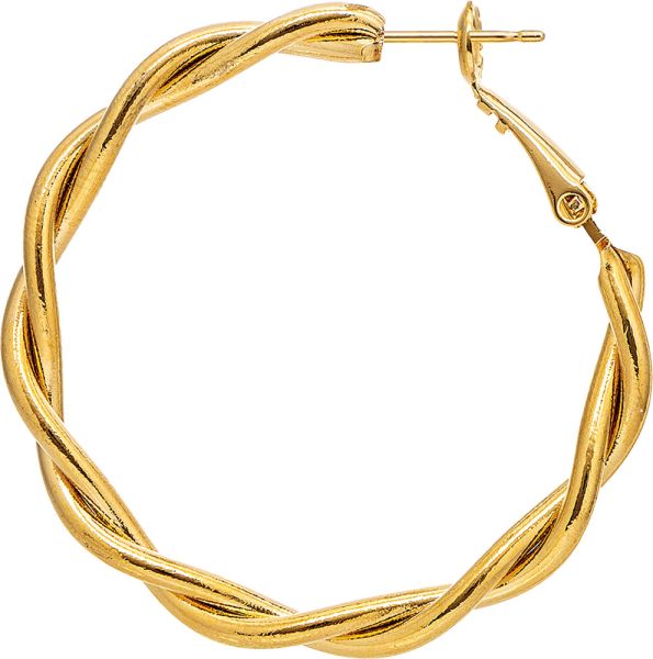 RAIN TWISTY WIRE PLATED HOOP-GOLD