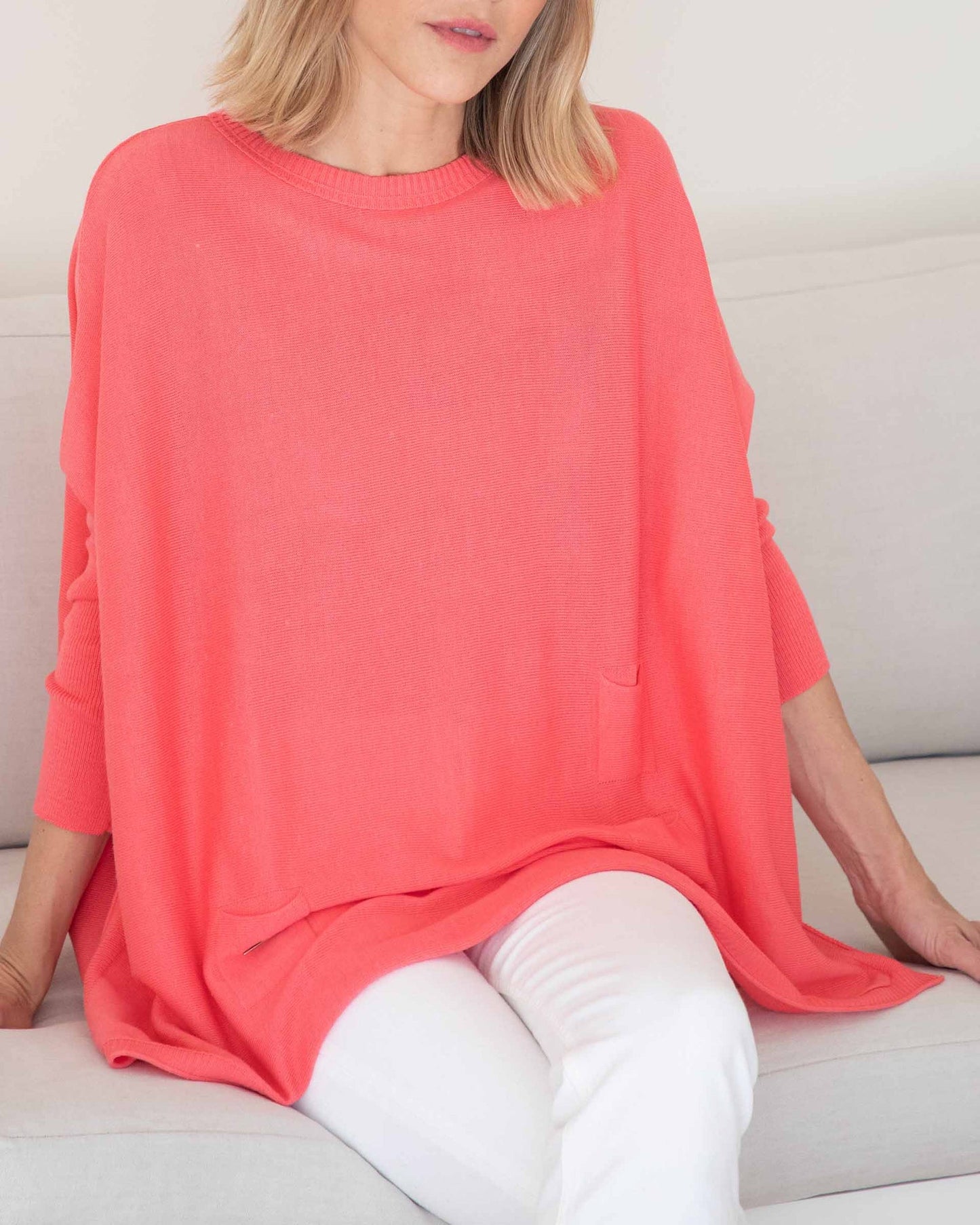 MERSEA CATALINA CREWNECK-CORAL-OS