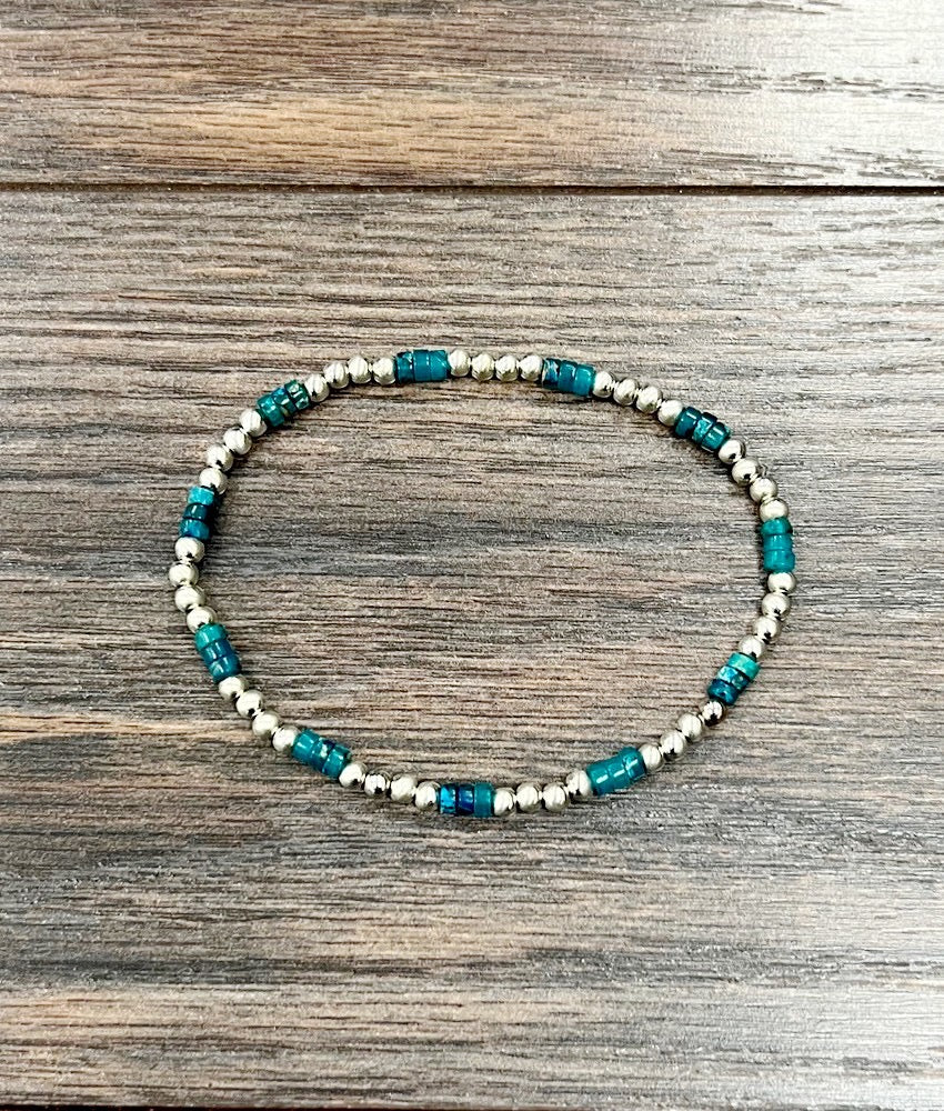 ISAC SILVER NAVAJO PEARL GEMSTONE ANKLET
