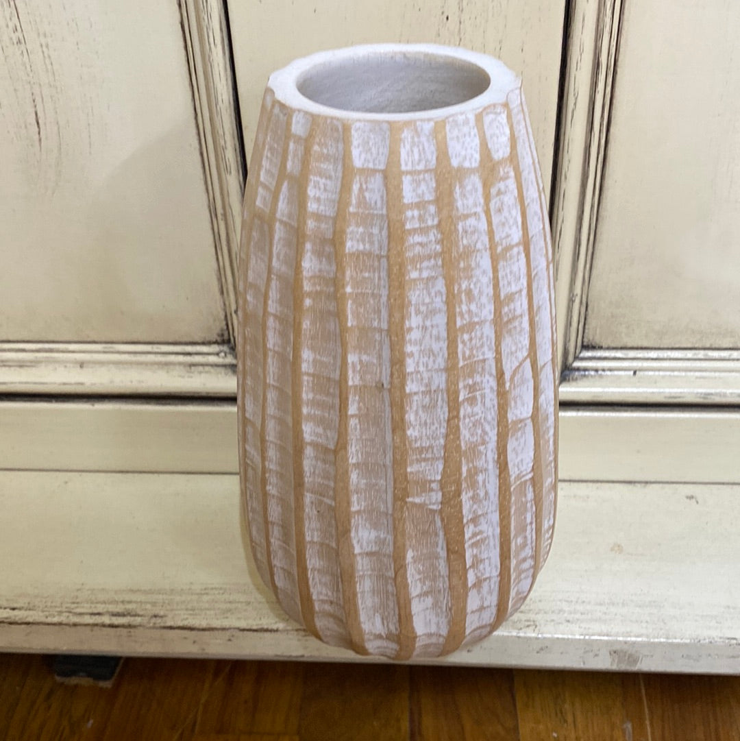 WHITEWASHED TALL VASE