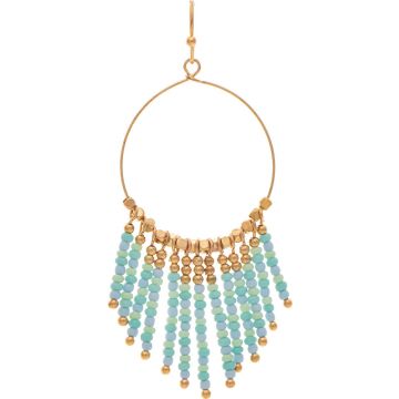 RAIN-BL MLT BEAD FRINGE EARRINGS