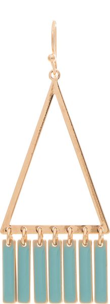 RAIN-TRIANGLE BAR FRINGE EARRINGS