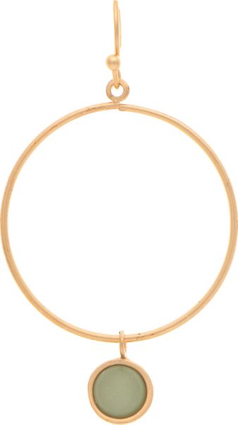 RAIN- GREEN STONE DANGLE CIRCLE EARRINGS