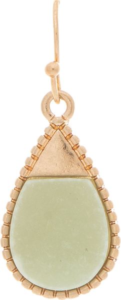 RAIN - TEARDROP CAPPED- MINT EARRINGS