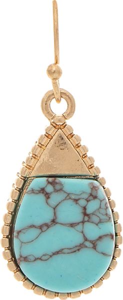 RAiN-TQ GEM CAPPED TEARDROP EARRINGS