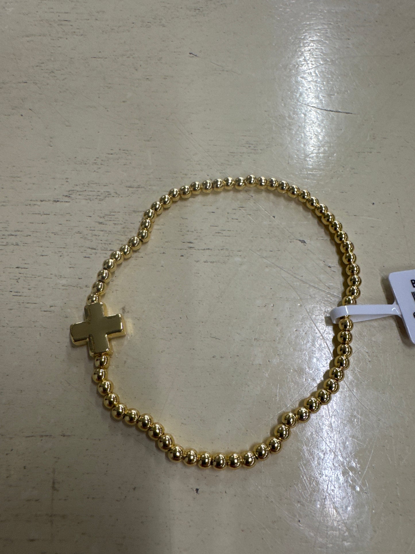 SPLENDID IRIS-3MM W/MATTE W/GOLD CROSS BRACELET