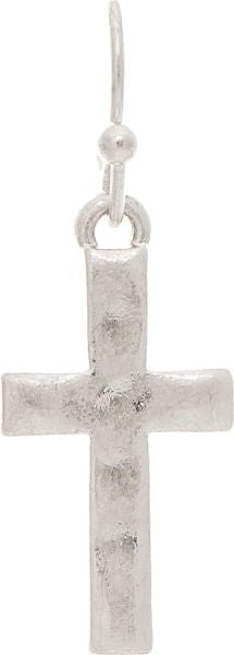 RAIN TINY CROSS EARRINGS-SILVER
