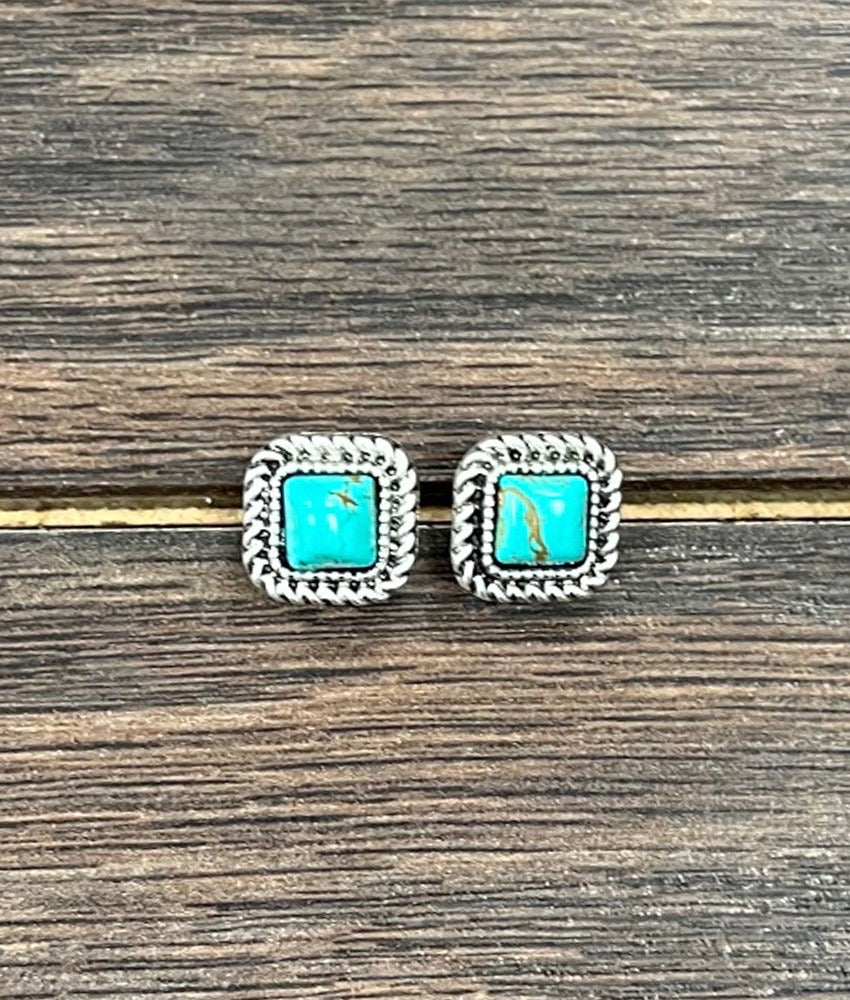 ISAC SQUARE STUD-TURQ