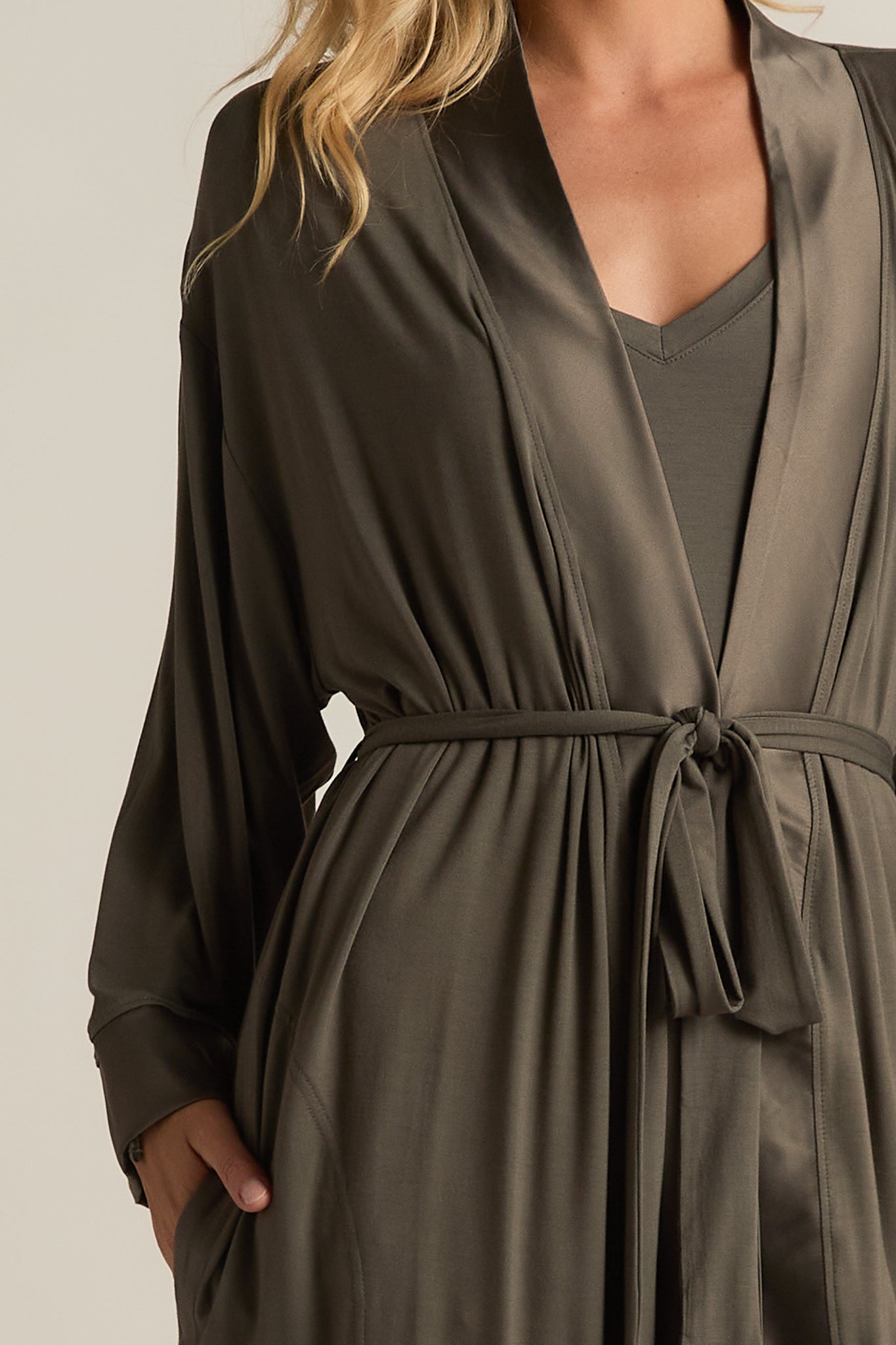 FACEPLANT KIMONO ROBE-EARL GREY-SM/MED