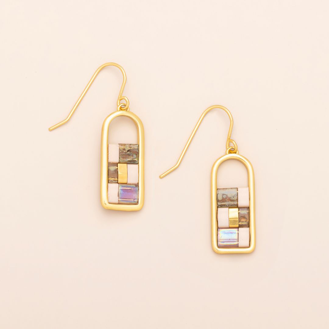 SCOUT GOOD KARMA EARRINGS/BLUSH/TOPAZ/GOLD