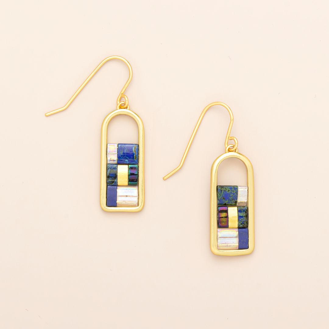 SCOUT GOOD KARMA EARRINGS/INDIGO/GOLD