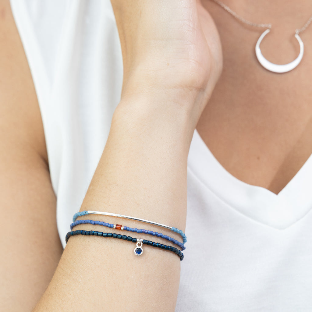 SCOUT TONAL BRACELET-COBALT-SILVER