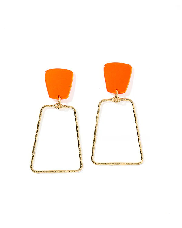 LINNY EARRINGS-KAELYN-METALLIC ORANGE