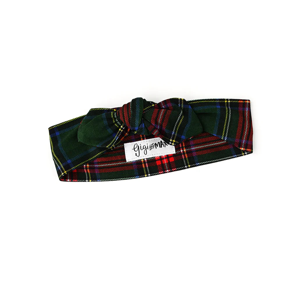 GIGI & MAX TOPKNOT HEADBAND-KANE TARTAN