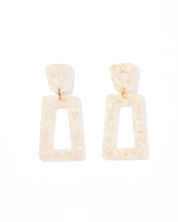 LINNY EARRINGS-KENNEDY WHITE SHELL