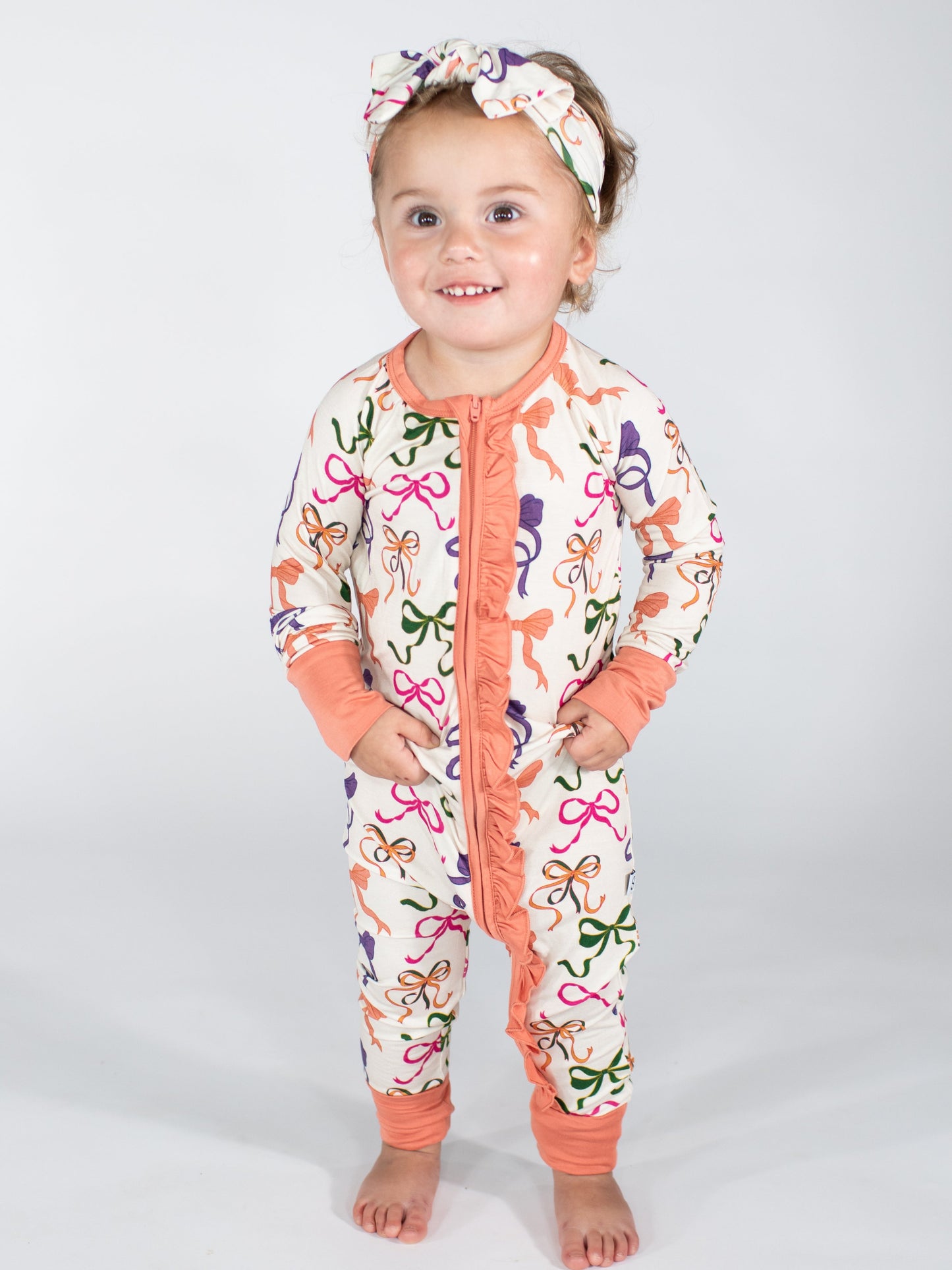 GOOSIES-LS ZIP PJ-BOWS 6-12