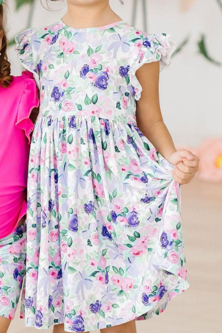 MILA & ROSE SS TWIRL DRESS-LAVENDER LOVE