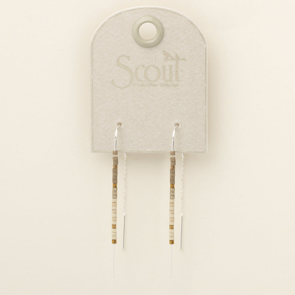 SCOUT CHRCOLOR THREAD EARRING-PEWTER-SIL