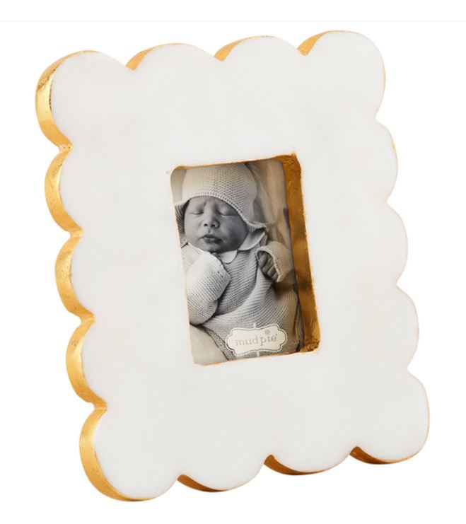 MUD PIE RECTANGLE SCALLOP MARBLE FRAME