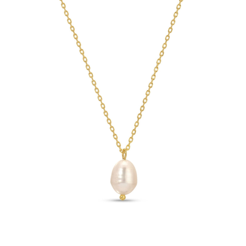 SPLENDID IRIS-PEARL ON DELICATE LINK CHAIN-GOLD