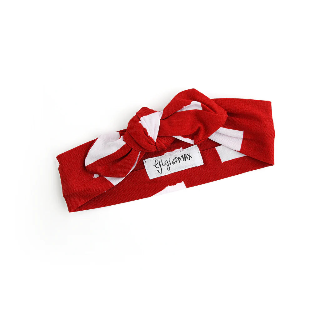 GIGI & MAX-OKLA-CRIMSON-TOPKNOT HEADBAND