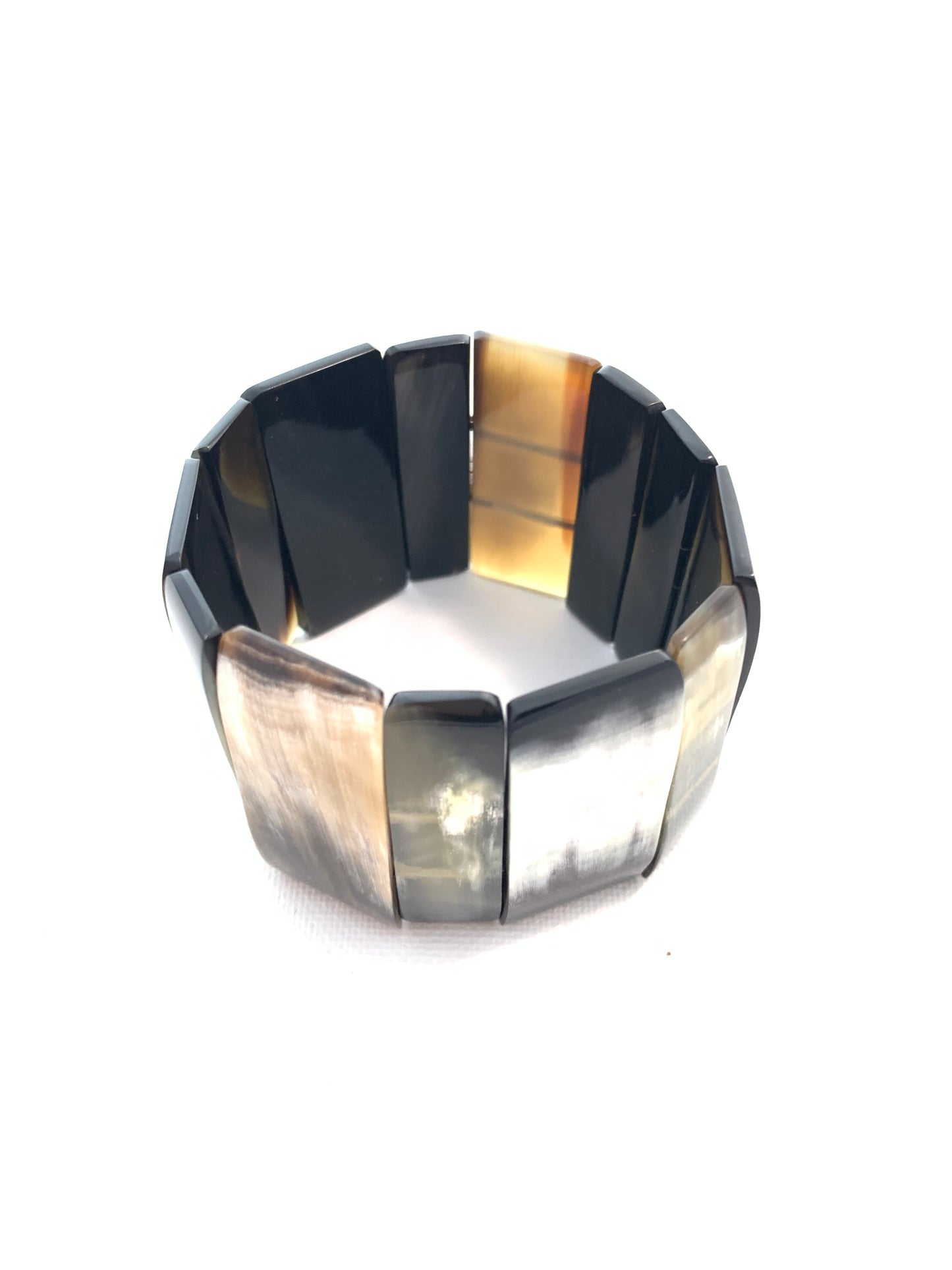 ACCESSORY JANE BLK/WHT STRETCH HORN BRACELET
