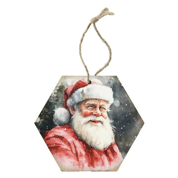 SANTA LOOKING RIGHT ORNAMENT