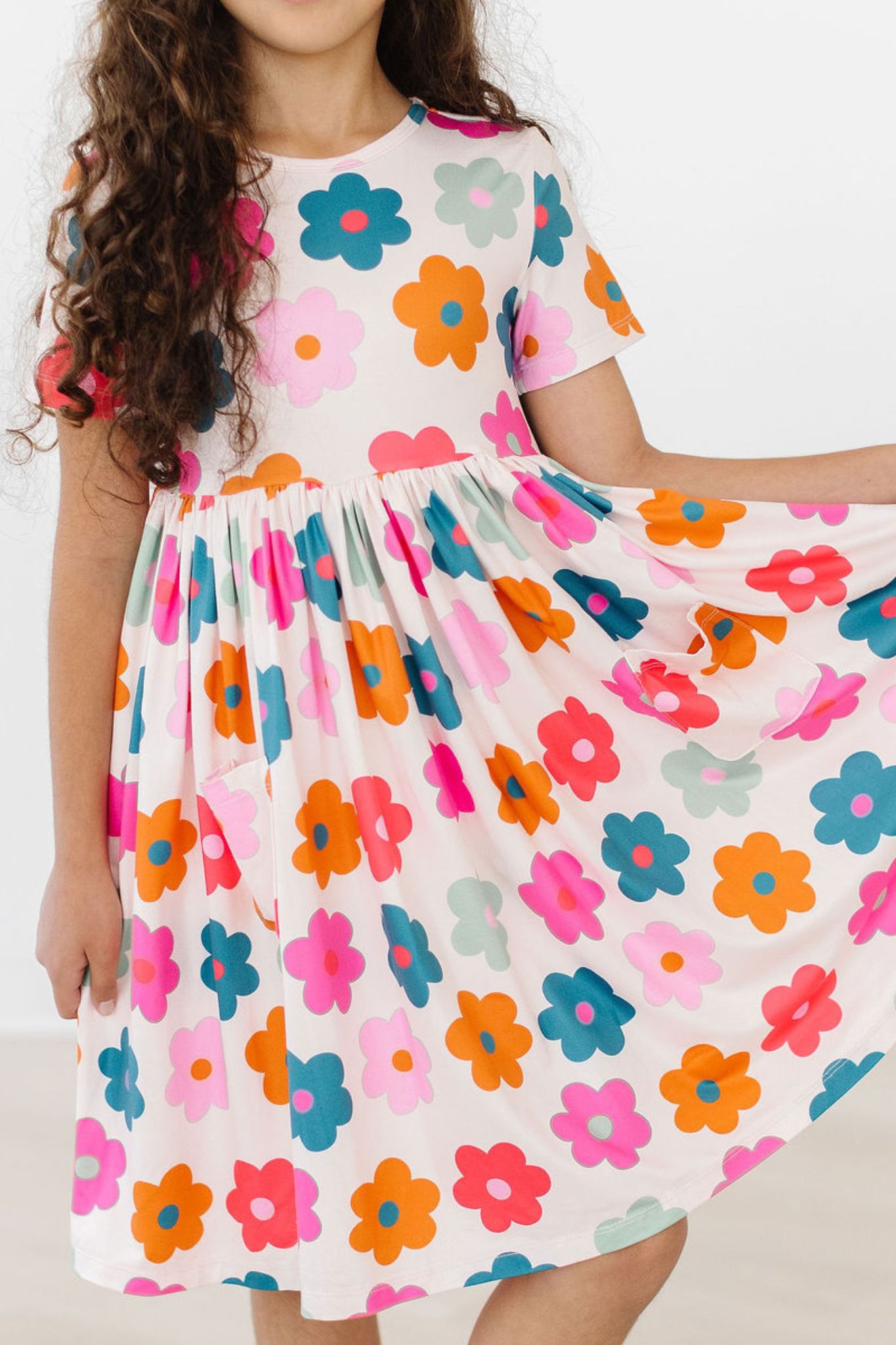 MILA & ROSE TWIRL DRESS-RETRO FLORAL