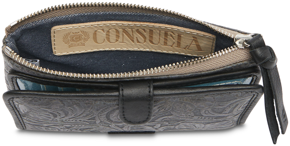 CONSUELA SLIM WALLET-STEELY
