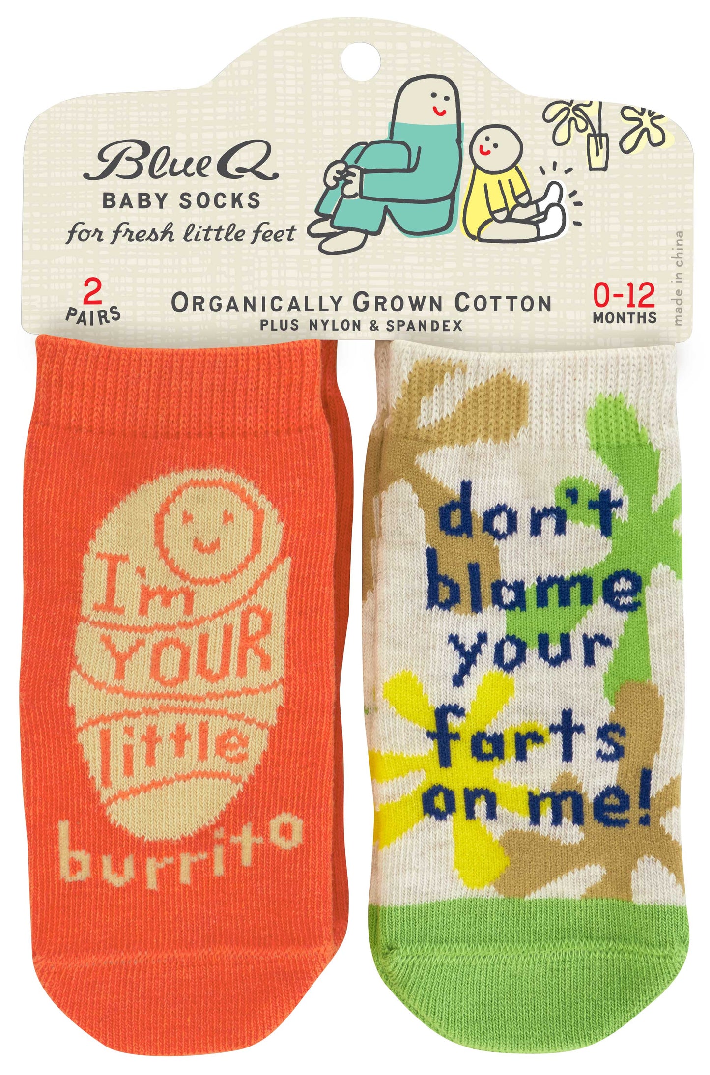 BLUE Q SOCKS-LIL BURRITO/FARTS