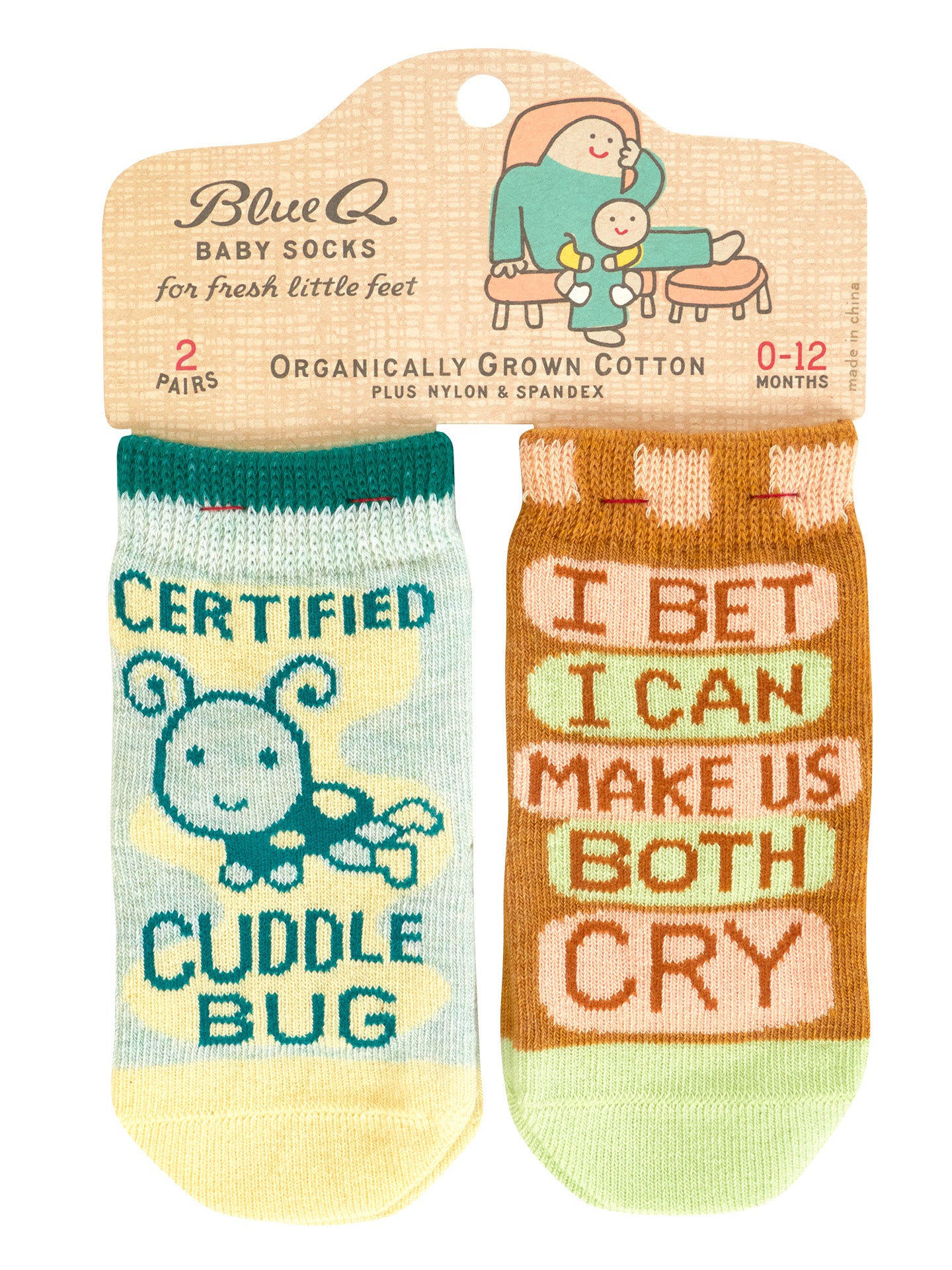 BLUE Q SOCKS-CUDDLE BUG/BOTH CRY