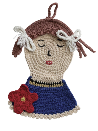 HAND-CROCHETED GIRL SHAPED POT HOLDER