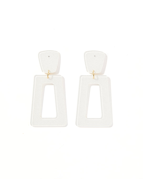 LINNY EARRINGS-KENNEDY - WHITE GLITTER