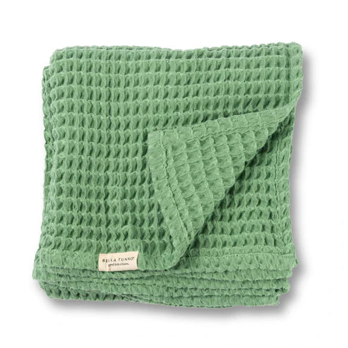 BELLA TUNNO WAFFLE BLANKET-SEA FOAM