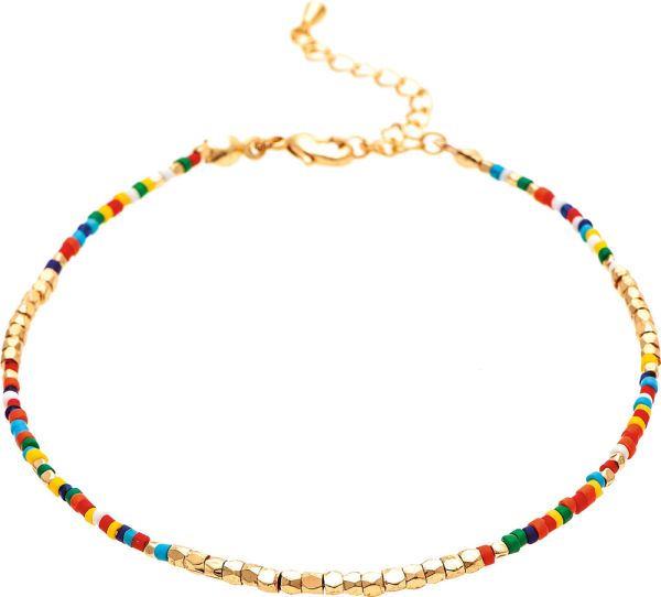RAIN- GOLD MULTI BEADED ANKLET