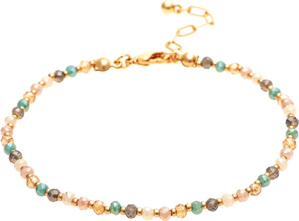 RAIN-LT MLT GLASS BEAD ANKLET