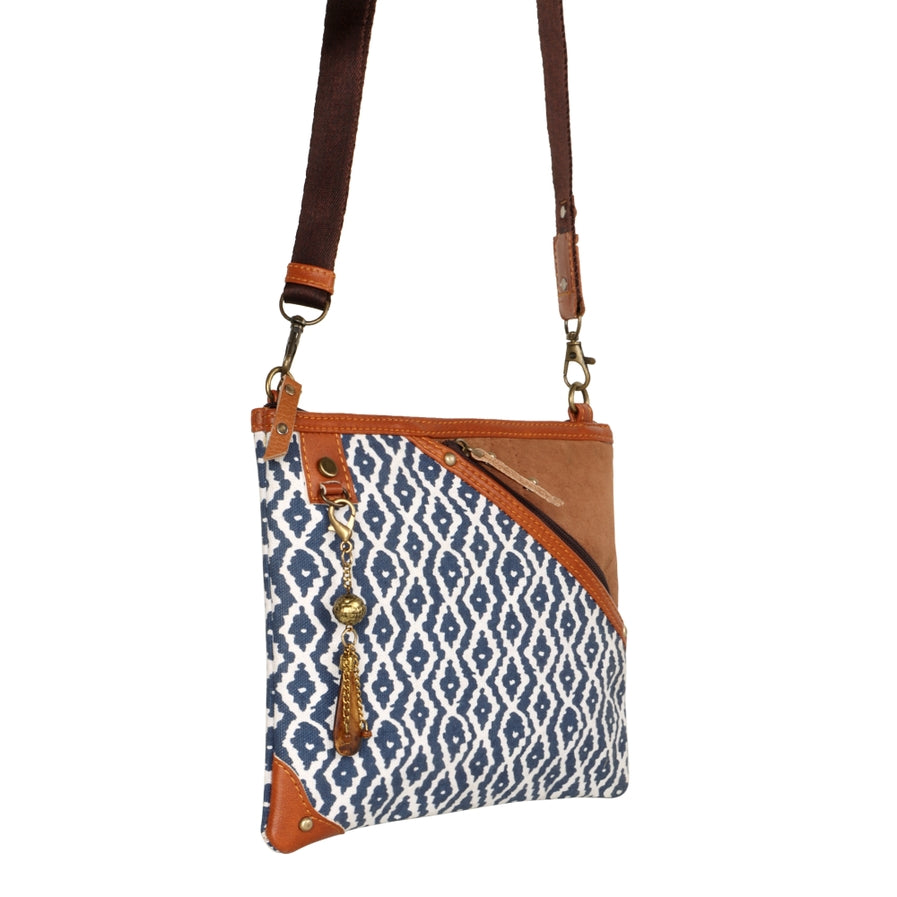VAAN-GRAYSON WIDE XBODY BAG W/ POCKET - BLUE BREEZE