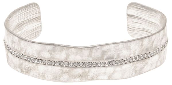 RAIN-SILVER CRYSTAL ROW BANGLE