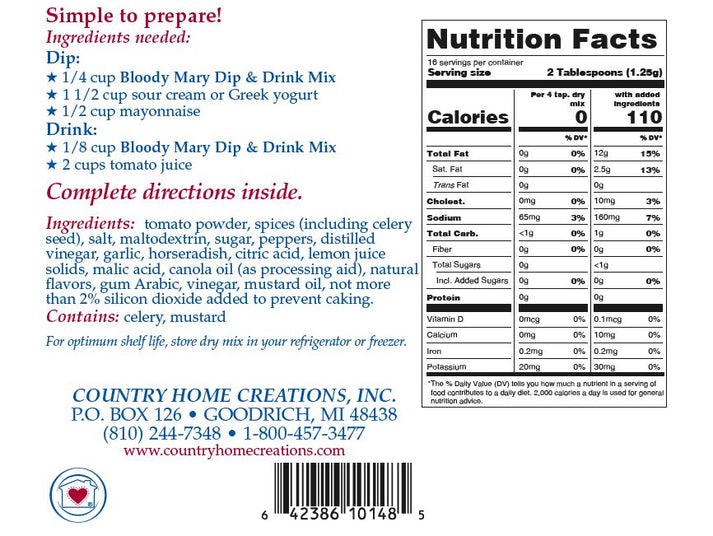 CHC BLOODY MARY DIP & DRINK MIX
