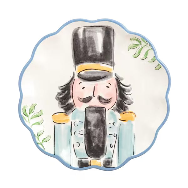 MUD PIE NUTCRAKER DESSERT PLATE-BLUE