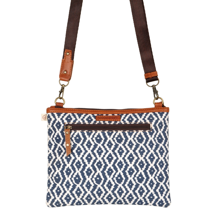 VAAN-GRAYSON WIDE XBODY BAG W/ POCKET - BLUE BREEZE