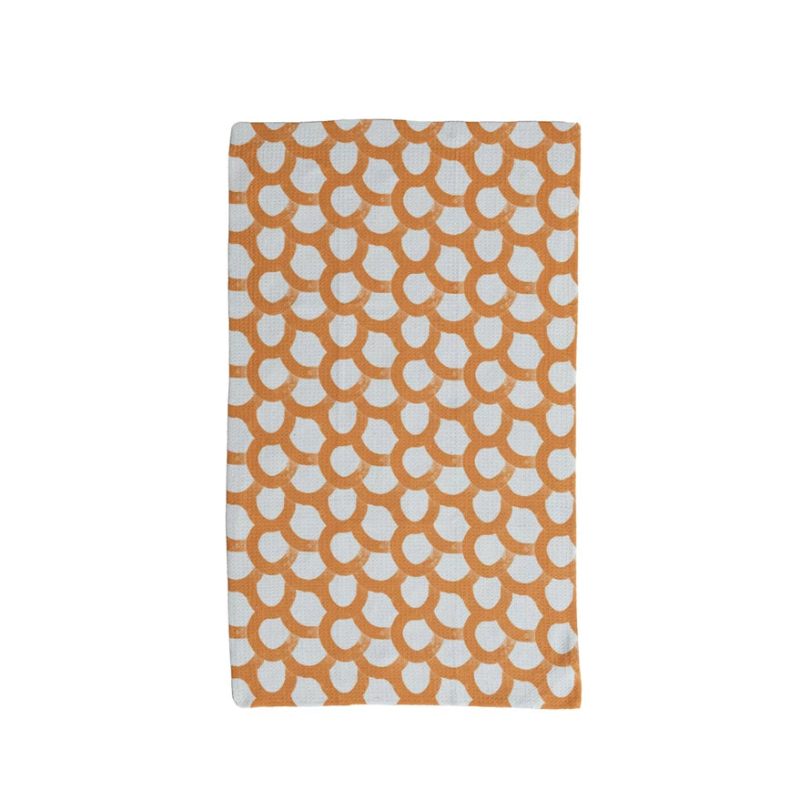 WAFFLE WEAVE MICROFIBRE TEA TOWEL - CIRCLES