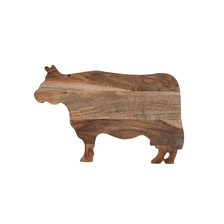 14X9 ACACIA WOOD COW SHAPED CUTTING BOARD
