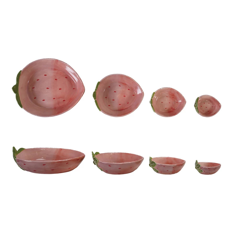 S/4 9' L STRAWBERRY SHAPED BOWL SET