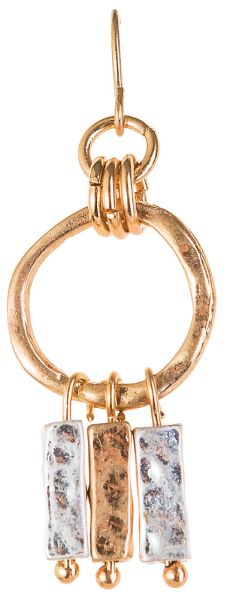 RAIN-SQUARE DROP EARRINGS-SILVER/GOLD